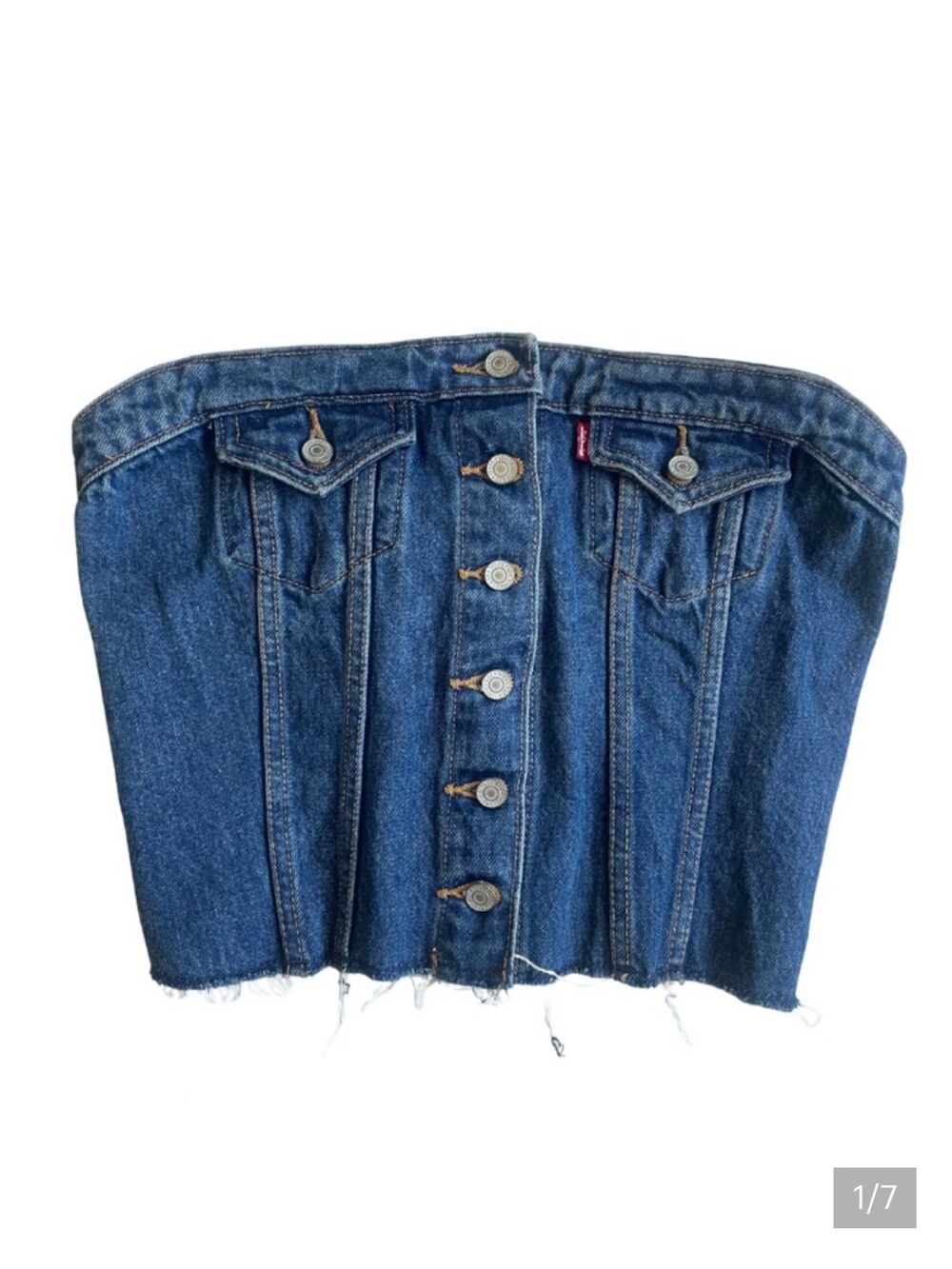 Levi's denim lace up corset top size extra small